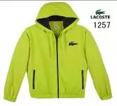 pas cher lacoste veste mode hommes 2019U hoodie coton l1257 vert